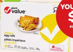Giant Tiger Giant Value egg rolls offer