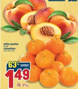 Marché Adonis YELLOW PEACHES, CLEMENTINES offer
