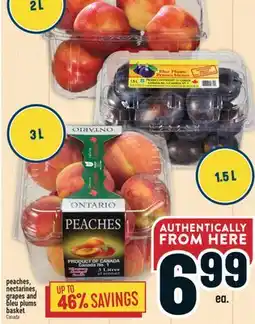 Marché Adonis Peaches, nectarines, grapes and bleu plums basket offer