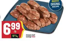 Marché Adonis Merguez beef sausage Halal offer