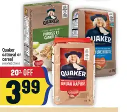 Marché Adonis Quaker oatmeal or cereal offer