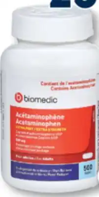 Familiprix Biomedic extra strength acetaminophen caplets for adults 500un offer