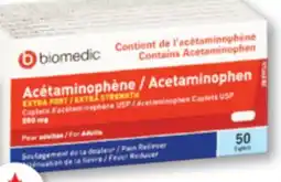 Familiprix BIOMEDIC Acetaminophen 500mg, 50 tablets or 50caplets offer