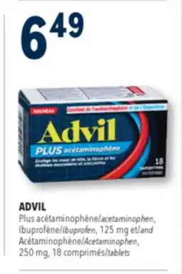 Familiprix ADVIL Ibuprofen, 125 mg and Acetaminophen, 250 mg, 18 tablets offer