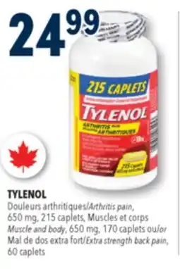 Familiprix TYLENOL, Arthritis pain, 650 mg, 215 caplets offer