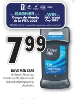 Familiprix DOVE MEN CARE, Selected antiperspirants or deodorants offer