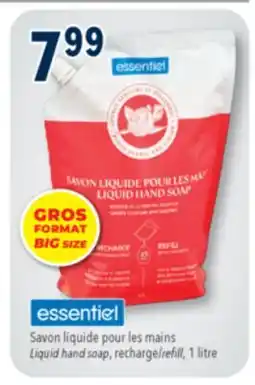 Familiprix ESSENTIEL Liquid hand soap, recharge/refill, 1 litre offer
