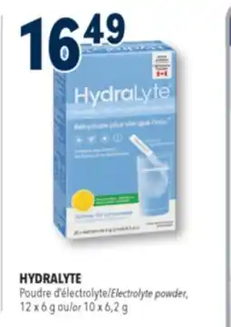 Familiprix HYDRALYTE, Electrolyte powder, 12x 6g or 10x 6,2g offer
