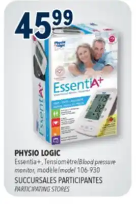 Familiprix PHYSIO LOGIC, Essentia+ Blood pressure monitor, model 106-930 offer