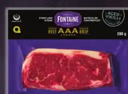 IGA FAMILLE FONTAINE AAA AGED STRIP LOIN STEAK offer
