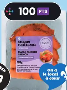 IGA SUSHI À LA MAISON STEAKHOUSE ET ÉRABLE FROZEN SMOKED SALMON offer