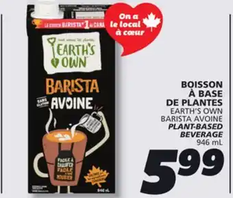 IGA EARTH'S OWN BARISTA AVOINE PLANT-BASED BEVERAGE offer