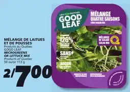 IGA GOOD LEAF MICROGREENS OR LETTUCE MIX offer