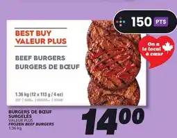 IGA VALEUR PLUS FROZEN BEEF BURGERS offer