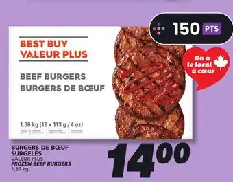 IGA VALEUR PLUS FROZEN BEEF BURGERS offer