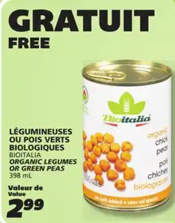 IGA BIOITALIA ORGANIC LEGUMES OR GREEN PEAS offer