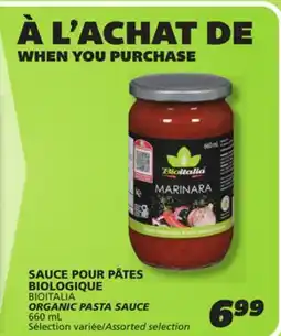 IGA BIOITALIA ORGANIC PASTA SAUCE offer