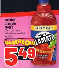 Metro COCKTAIL CLAMATO MOTT'S | MOTT'S CLAMATO COCKTAIL offer