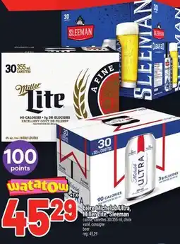 Metro BIÈRE MICHELOB ULTRA, MILLER LITE, SLEEMAN | BEER offer