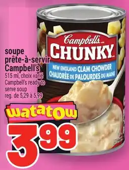 Metro SOUPE PRÊTE-À-SERVIR CAMPBELL'S | CAMPBELL'S READY TO SERVE SOUP offer