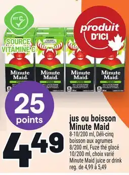 Metro JUS OU BOISSON MINUTE MAID | MINUTE MAID JUICE OR DRINK offer