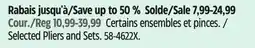Canadian Tire Mastercraft Selected Pliers and Sets offer