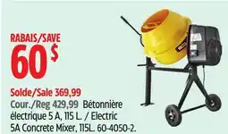 Canadian Tire Electric 5A Concrete Mixer, 115L offer