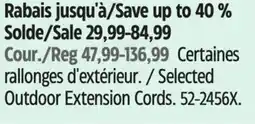 Canadian Tire Selected Outdoor Extension Cords offer