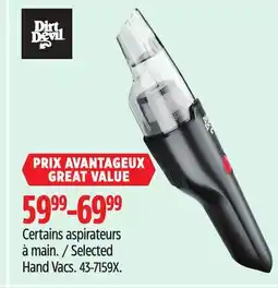 Canadian Tire Dirt Devil Selected Hand Vacs offer