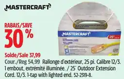 Canadian Tire Mastercraft 25´ Outdoor Extension Cord offer