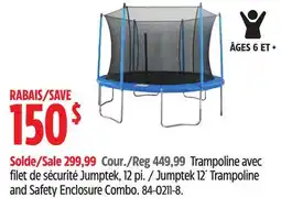 Canadian Tire Jumptek 12´ Trampoline and Safety Enclosure Combo offer