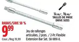 Canadian Tire Mastercraft 2-Pc Flexible Extension Bar Set offer