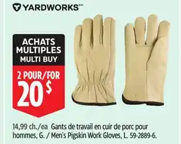 Canadian Tire Yardworks Men's Pigskin Work Gloves, L offer