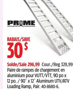 Canadian Tire PRIME1 90˝ x 12˝ Aluminum UTV/ATV Loading Ramp, Pair offer