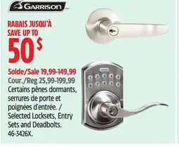 Canadian Tire Selected Locksets, Entry Sets and Deadbolts offer