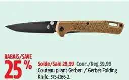 Canadian Tire Gerber Folding Knife offer