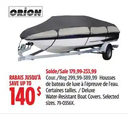 Canadian Tire Deluxe Water-Resistant Boat Covers offer