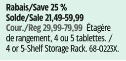 Canadian Tire Mastercraft 4 or 5-Shelf Storage Rack offer