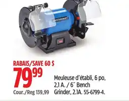 Canadian Tire Mastercraft 6 Bench Grinder, 2.1A offer