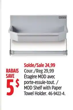 Canadian Tire Mastercraft MOD Shelf with Paper Towel Holder offer