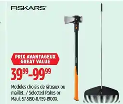 Canadian Tire Fiskars Selected Rakes or Maul offer