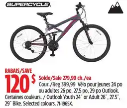 Canadian Tire Supercycle Outlook Youth 24˝ or Adult 26˝, 27.5˝ 29˝ Bike offer