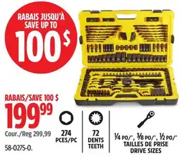Canadian Tire Stanley Professional Grade Black Chrome Socket Set, 274-pc, SAE/Metric offer