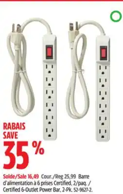 Canadian Tire Certified 6-Outlet Power Bar offer