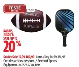 Canadian Tire Wilson Selected Sports Equipment offer