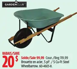 Canadian Tire Garden Club 5 Cu-Ft Steel Wheelbarrow offer