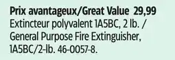 Canadian Tire General Purpose Fire Extinguisher, 1A5BC/2-lb offer