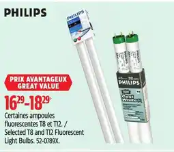 Canadian Tire Philips Selected T8 and T12 Fluorescent Light Bulbs offer