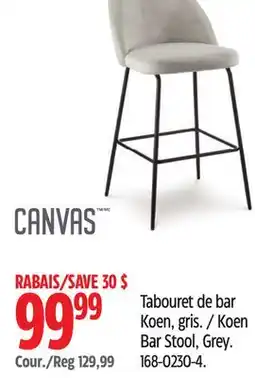 Canadian Tire Canvas Koen Bar Stool, Grey offer