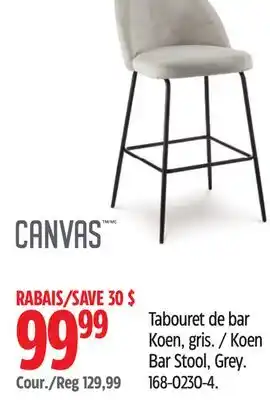 Canadian Tire Canvas Koen Bar Stool, Grey offer